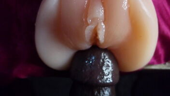 Close up of a hefty ebony beef whistle with solo action and stepsister’s preference.