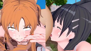 3D porn video with Asuna and Inopic Suguga on Xnxx