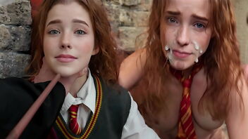 Beautiful sandy-haired Nicole Murkovski in Hermione Granger costume play on wish