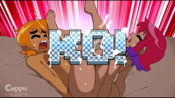 2D animated Scott Pilgrim and Ramona Flowers in steaming doggy style activity on xnxx.