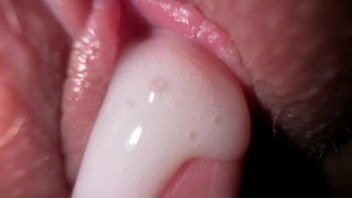 Close up and personal intercourse with a friend’s fiancé, tight and pearly ravage and cum on spread pussy