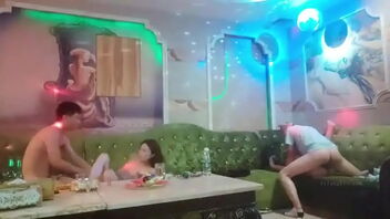 Kinky gangbang in a Chinese KTV bar