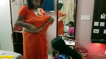 Wife catches spouse in the act with another woman in a hot and steamy scene with Bangla audio.