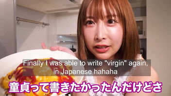 Japanese housewife cooks naked while having an orgasm.