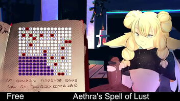 Aethra's magic spell of lust in this adult game