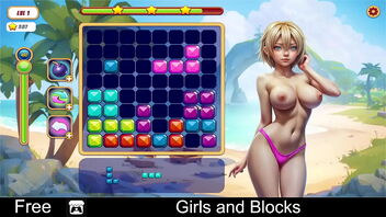 2D animated erotica with cute girls and blocks.