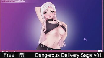 Hentai delivery girl in danger in erotic 2D porno video