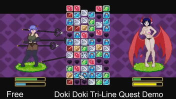 2D softcore game Doki Doki Tri Line Quest demo