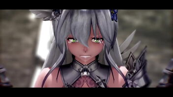 Beautiful anime girl gets disrobed in this MMD video.