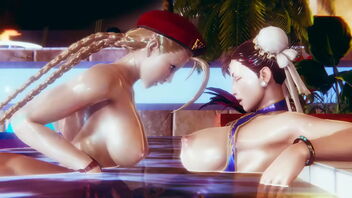 3D adult vid with a fetish theme featuring Futa Street Fighter and Cammy and Chun Li.