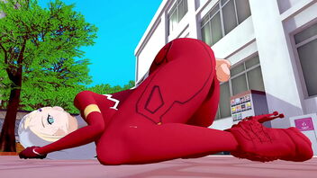 Zero Two's big bum in Ino's cosplay hentai toon game 3D